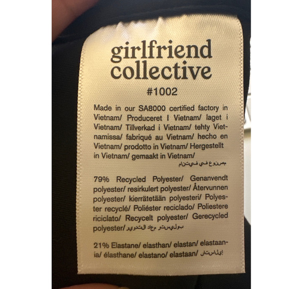 Girlfriend Collective Black Paloma Racerback Bra 1002 Size Large New with tags - Picture 4 of 5